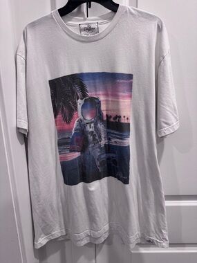 Kid Dangerous White Astronaut Sunset Graphic Tee
